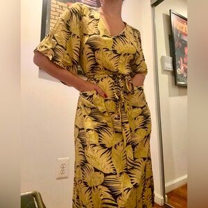 No. 6 silk feather print dress